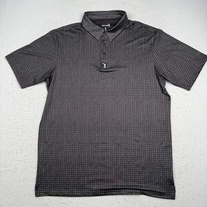 BogeyBros Polo Shirt Mens Large Gray Word Search Golf Performance Stretch Tech